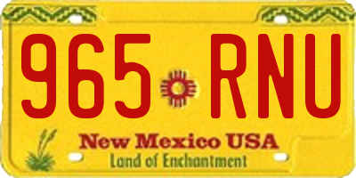 NM license plate 965RNU