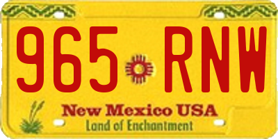 NM license plate 965RNW