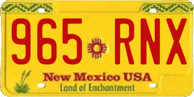 NM license plate 965RNX