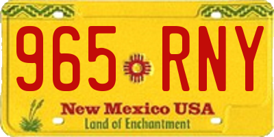 NM license plate 965RNY