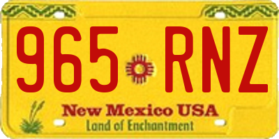 NM license plate 965RNZ