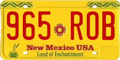 NM license plate 965ROB