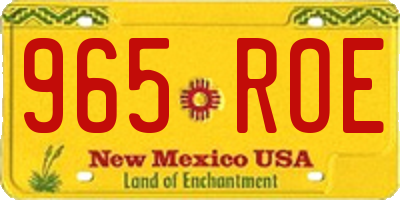 NM license plate 965ROE