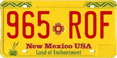 NM license plate 965ROF