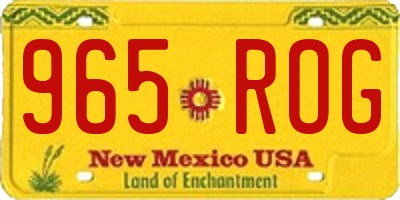 NM license plate 965ROG