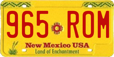 NM license plate 965ROM