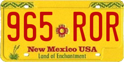 NM license plate 965ROR