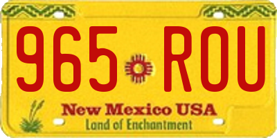 NM license plate 965ROU