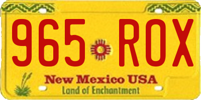 NM license plate 965ROX