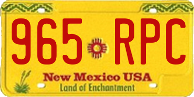NM license plate 965RPC