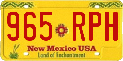 NM license plate 965RPH