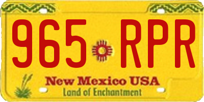 NM license plate 965RPR