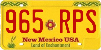NM license plate 965RPS