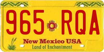 NM license plate 965RQA