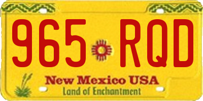 NM license plate 965RQD