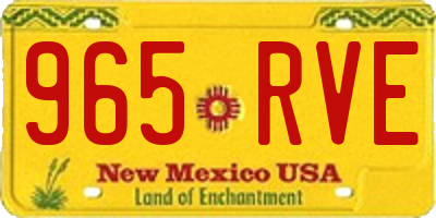 NM license plate 965RVE