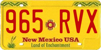 NM license plate 965RVX