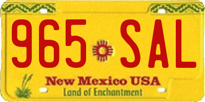NM license plate 965SAL