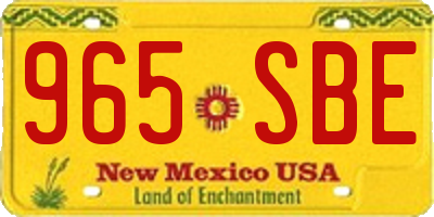 NM license plate 965SBE
