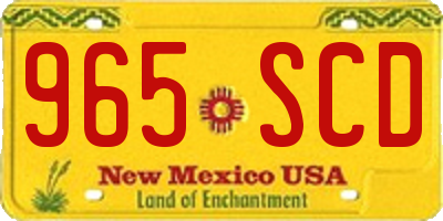 NM license plate 965SCD