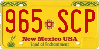 NM license plate 965SCP