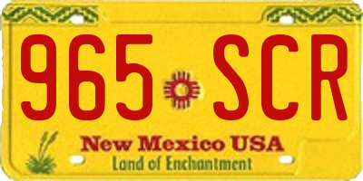 NM license plate 965SCR