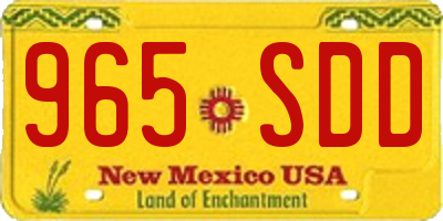 NM license plate 965SDD