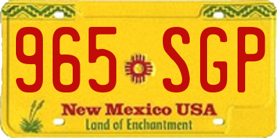 NM license plate 965SGP