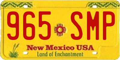 NM license plate 965SMP