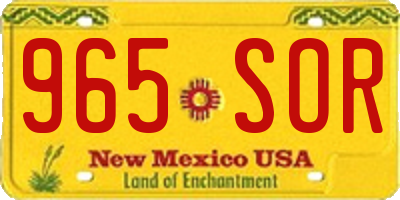 NM license plate 965SOR