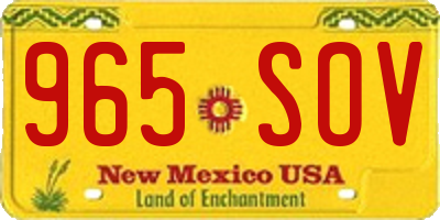 NM license plate 965SOV
