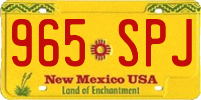 NM license plate 965SPJ