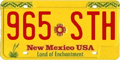 NM license plate 965STH