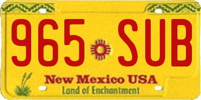 NM license plate 965SUB