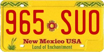 NM license plate 965SUO
