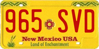 NM license plate 965SVD