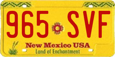 NM license plate 965SVF