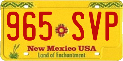NM license plate 965SVP