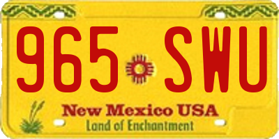 NM license plate 965SWU