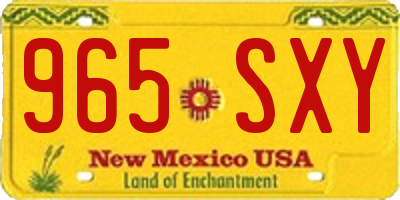NM license plate 965SXY