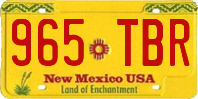 NM license plate 965TBR