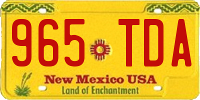 NM license plate 965TDA