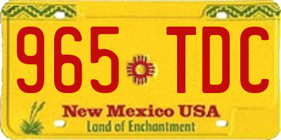 NM license plate 965TDC