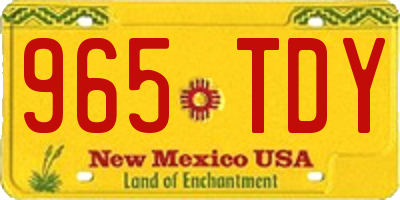NM license plate 965TDY