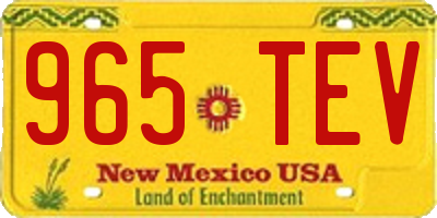 NM license plate 965TEV
