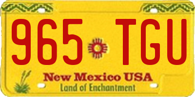 NM license plate 965TGU