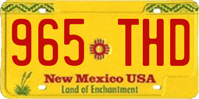 NM license plate 965THD