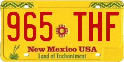NM license plate 965THF