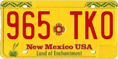 NM license plate 965TKO