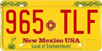 NM license plate 965TLF
